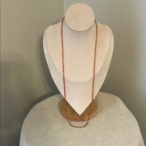 Elegant Gold and Red Chain Necklace